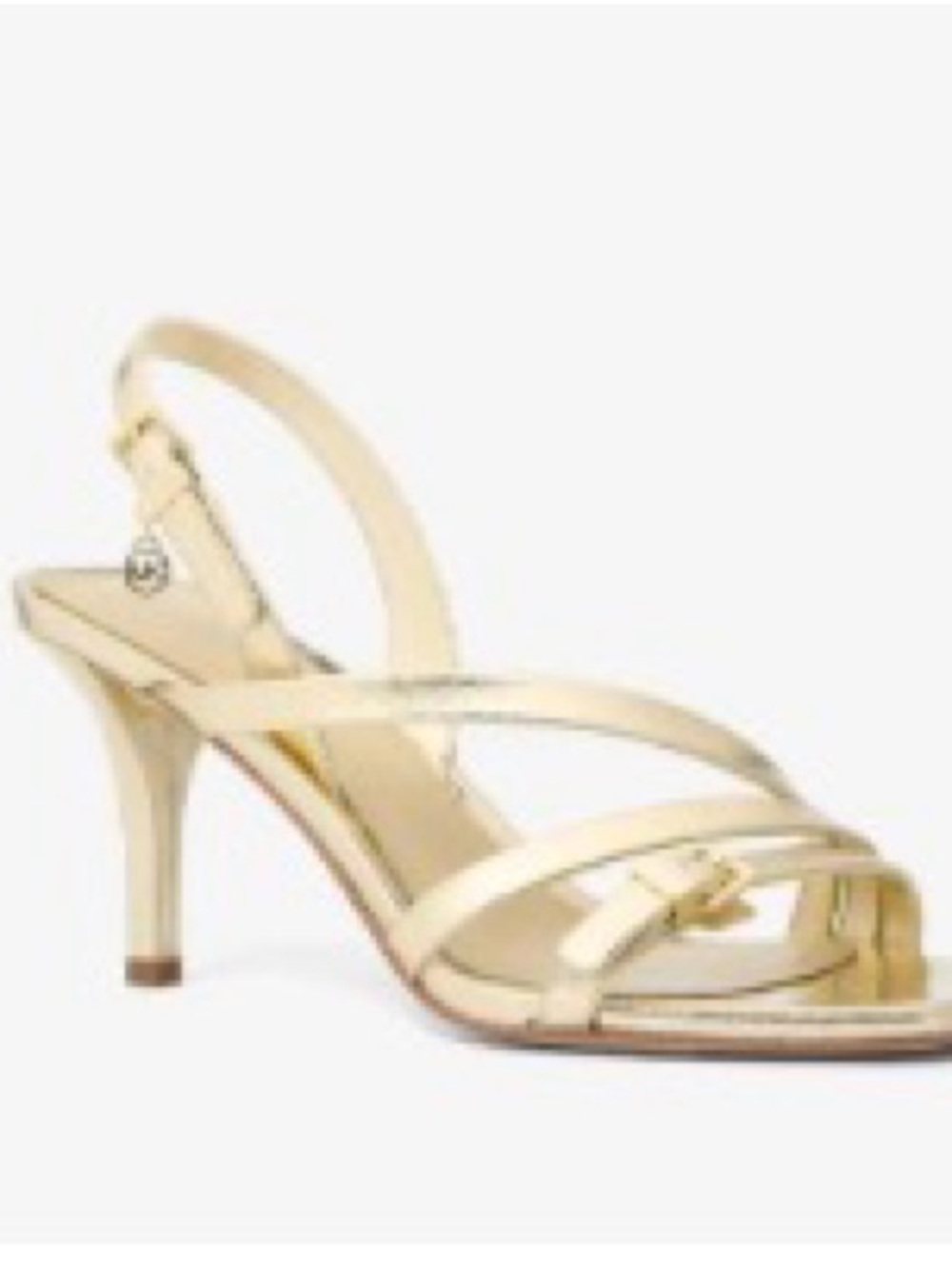 Michael Kors brand new Gold Metallic Strappy Slingback Heels